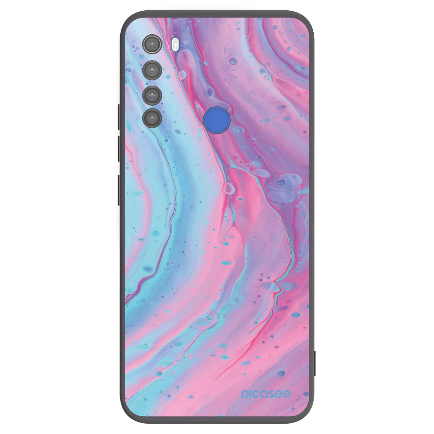 Picasee silikonový černý obal pro Xiaomi Redmi Note 8T - Pink liquid