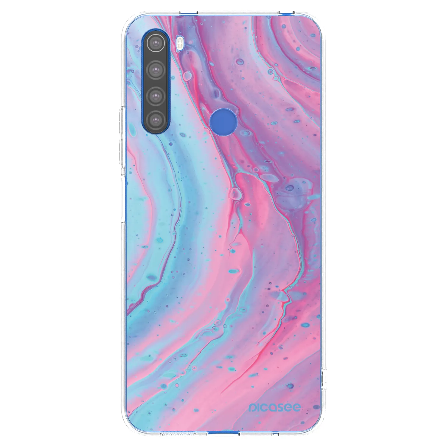 Picasee silikonový průhledný obal pro Xiaomi Redmi Note 8T - Pink liquid