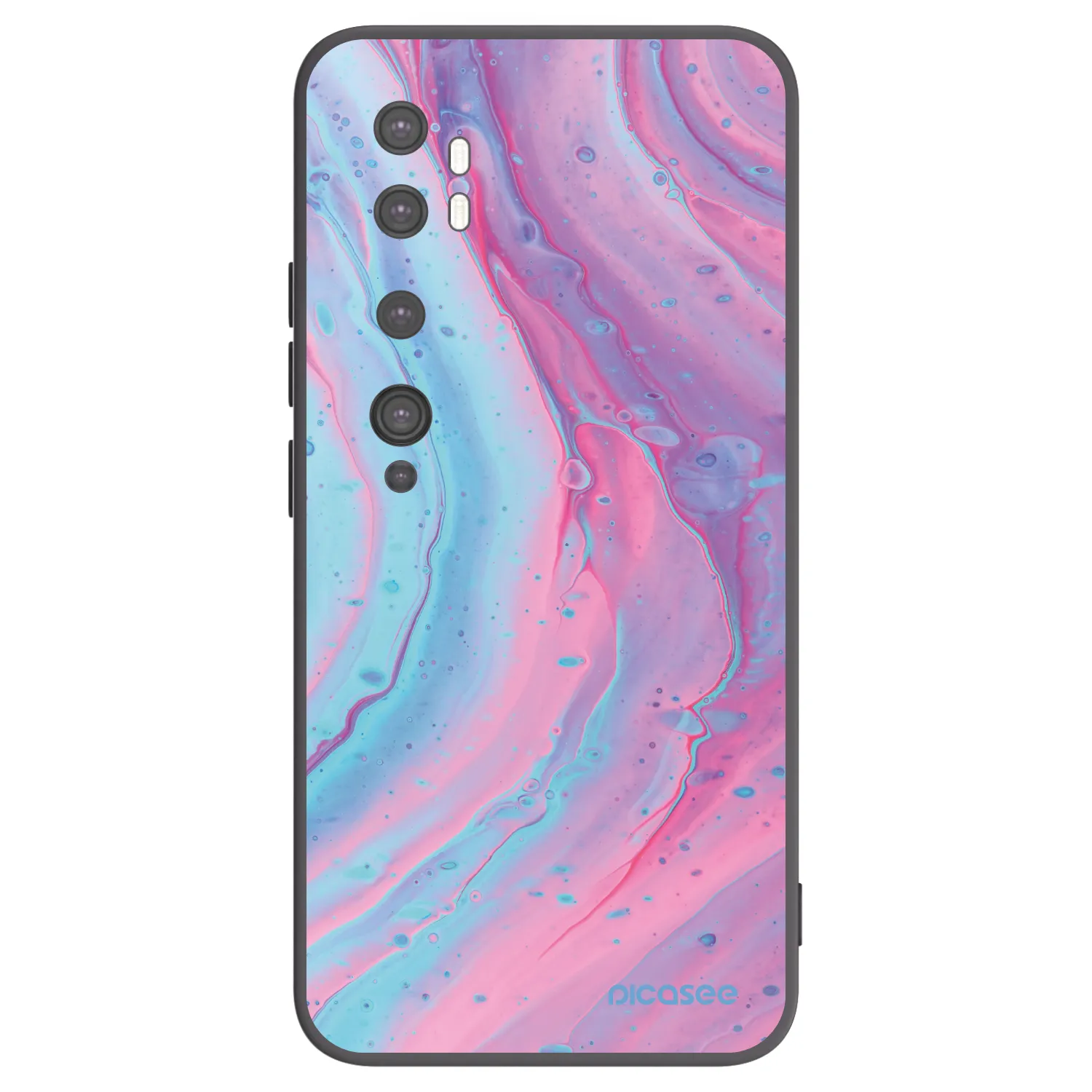 Picasee silikonový černý obal pro Xiaomi Mi Note 10 (Pro) - Pink liquid