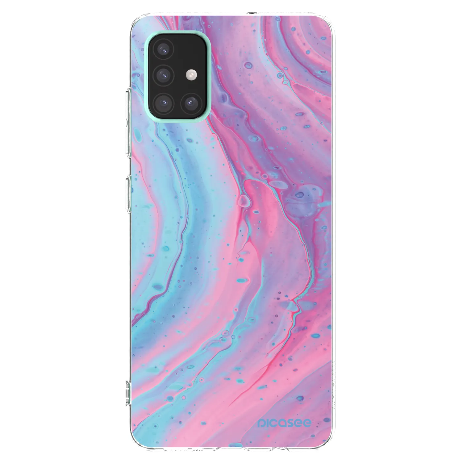 Picasee silikonový průhledný obal pro Samsung Galaxy A51 A515F - Pink liquid
