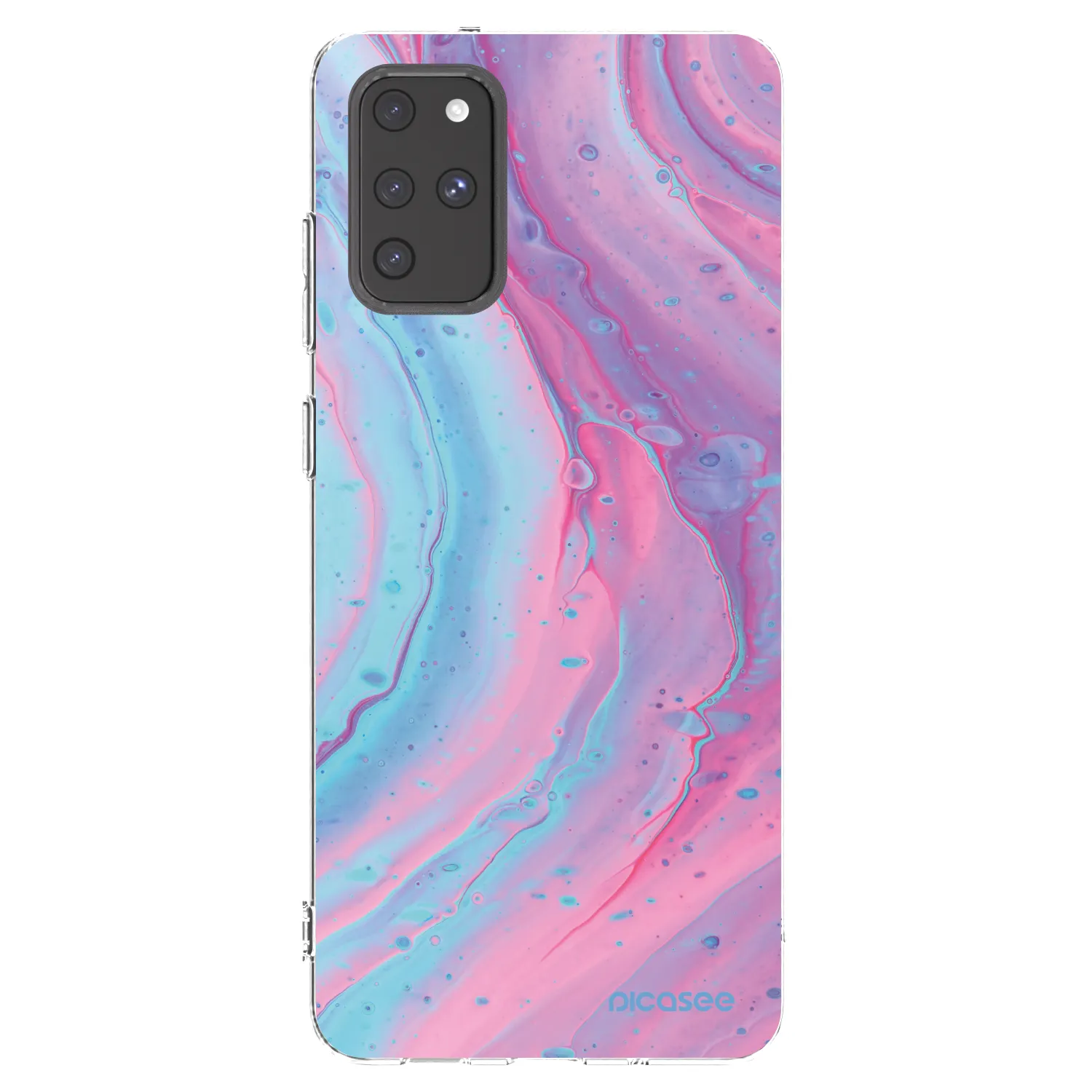 Picasee silikonový průhledný obal pro Samsung Galaxy S20+ G985F - Pink liquid