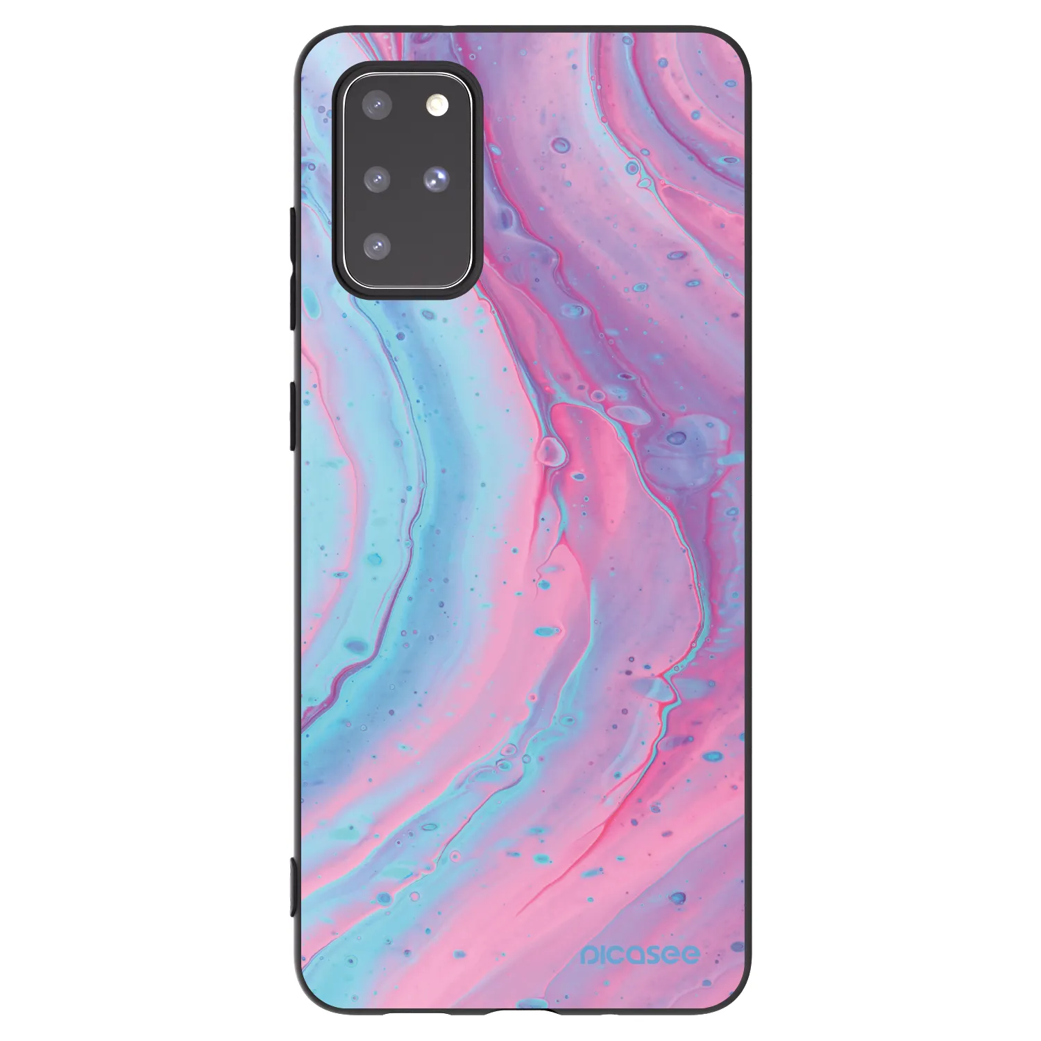 Picasee silikonový černý obal pro Samsung Galaxy S20+ G985F - Pink liquid