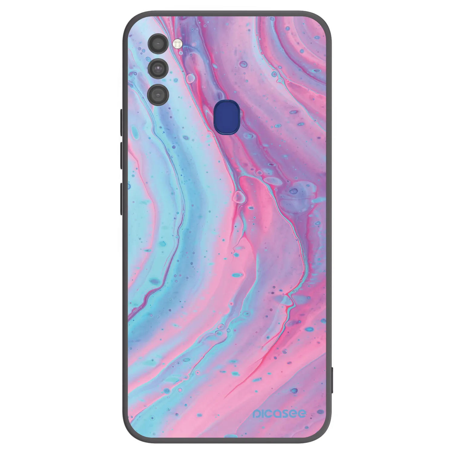 Picasee silikonový černý obal pro Samsung Galaxy M21 M215F - Pink liquid