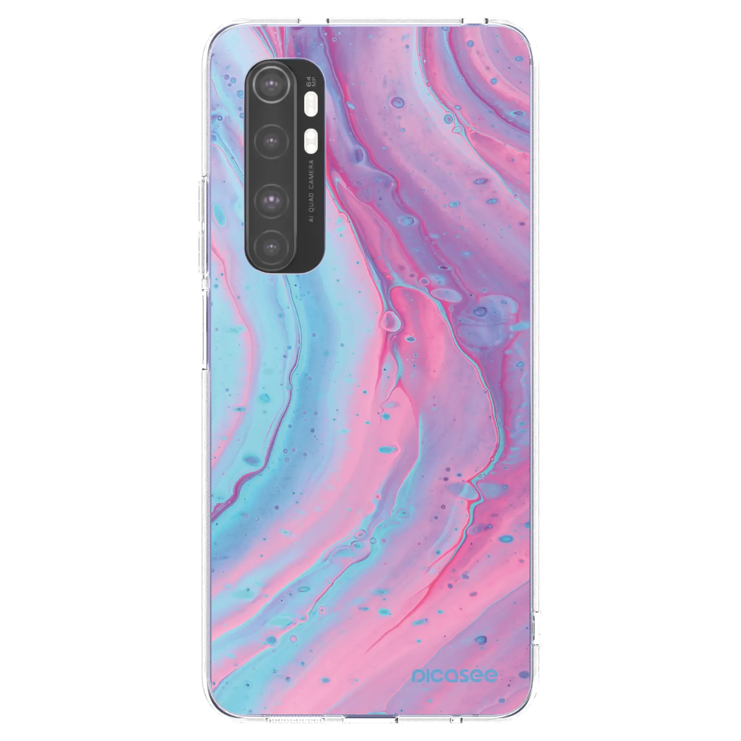 Picasee silikonový průhledný obal pro Xiaomi Mi Note 10 Lite - Pink liquid