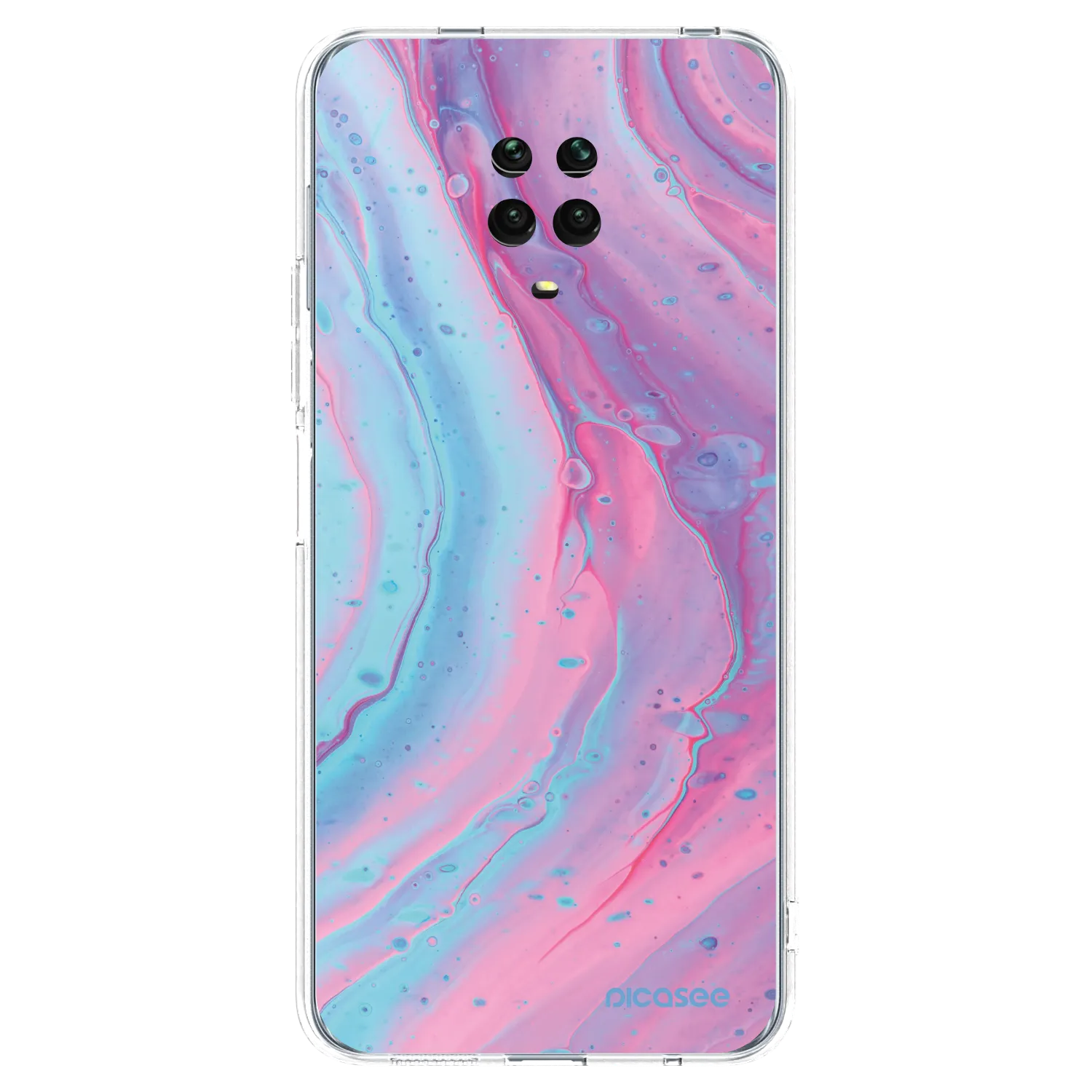 Picasee silikonový průhledný obal pro Xiaomi Redmi Note 9S - Pink liquid