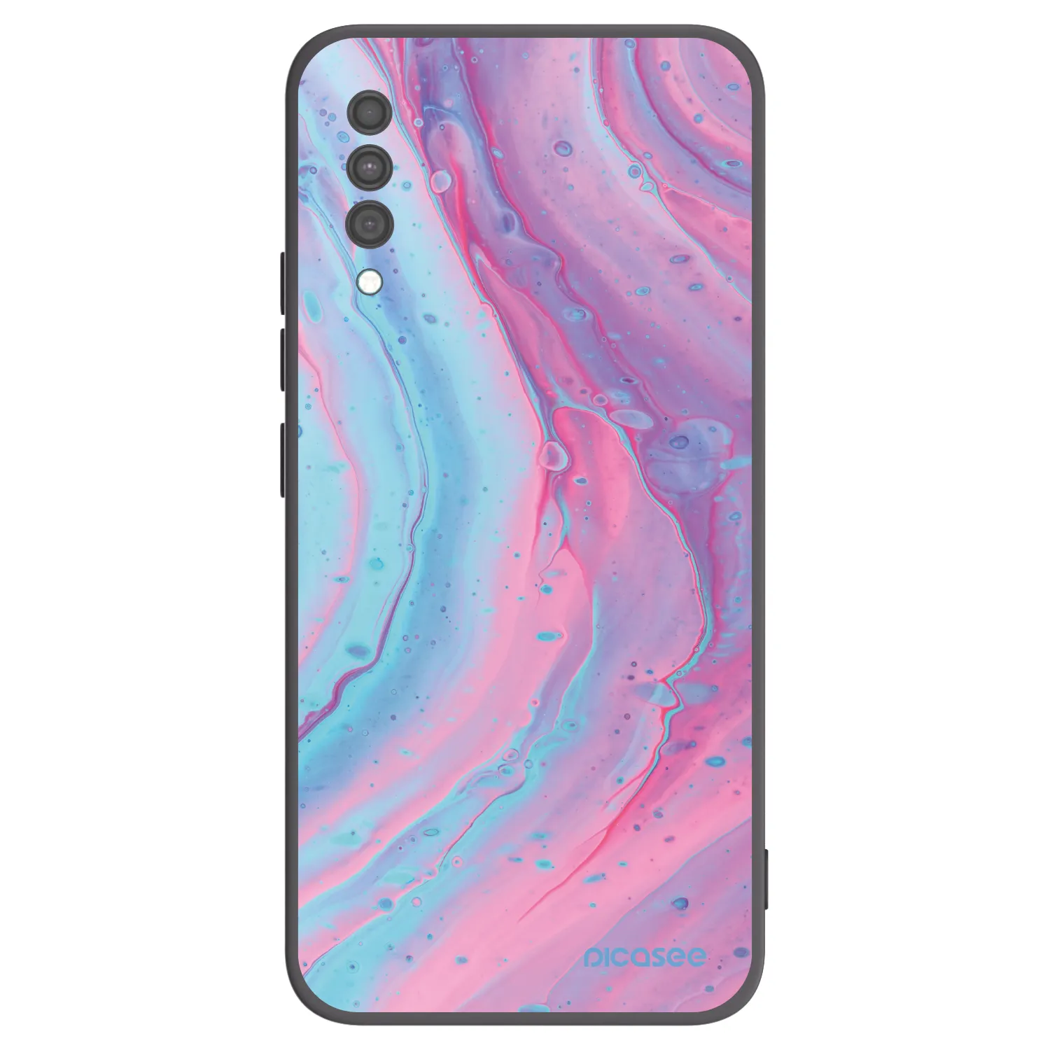 Picasee silikonový černý obal pro Samsung Galaxy A30s A307F - Pink liquid