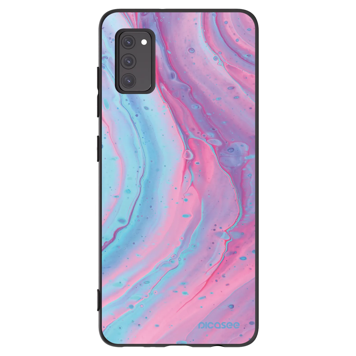 Picasee silikonový černý obal pro Samsung Galaxy A41 A415F - Pink liquid