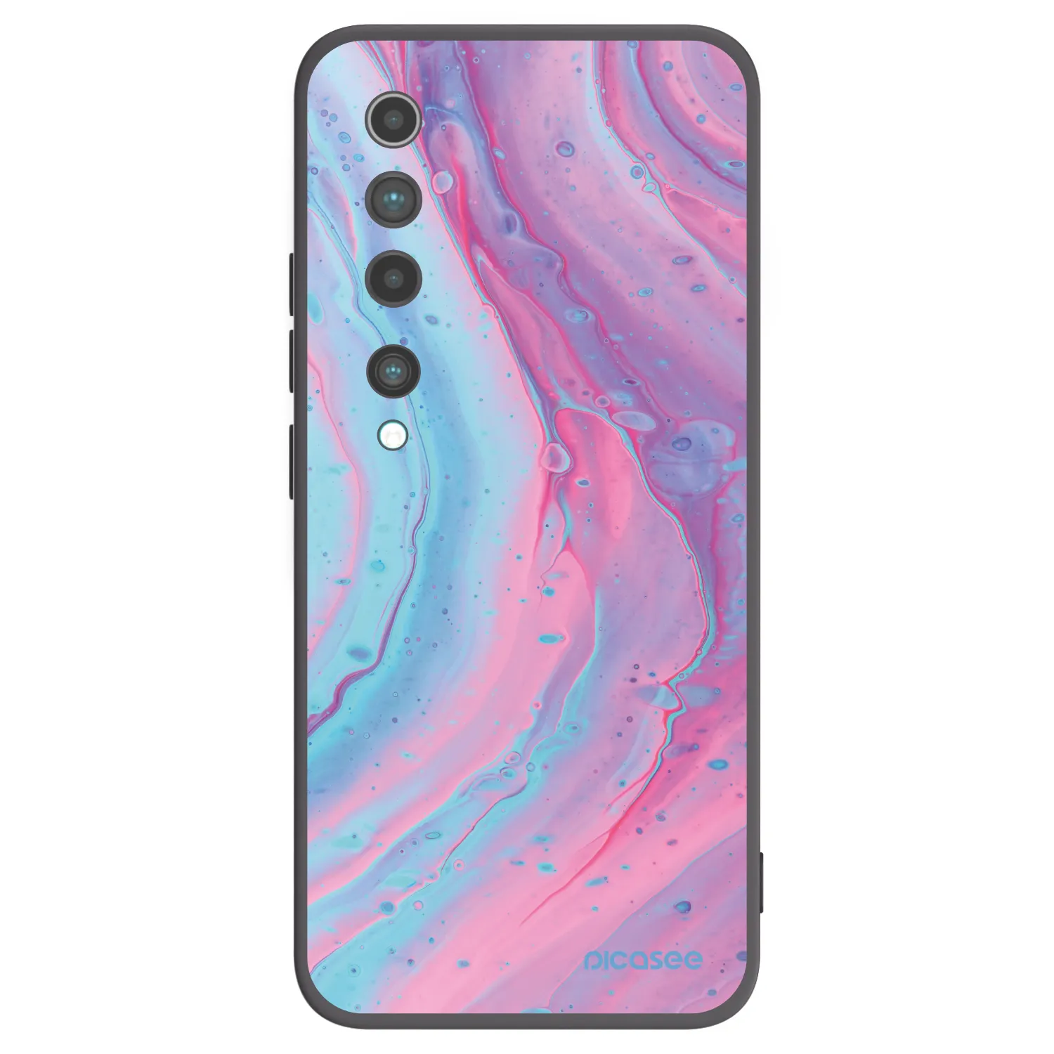 Picasee silikonový černý obal pro Xiaomi Mi 10 - Pink liquid