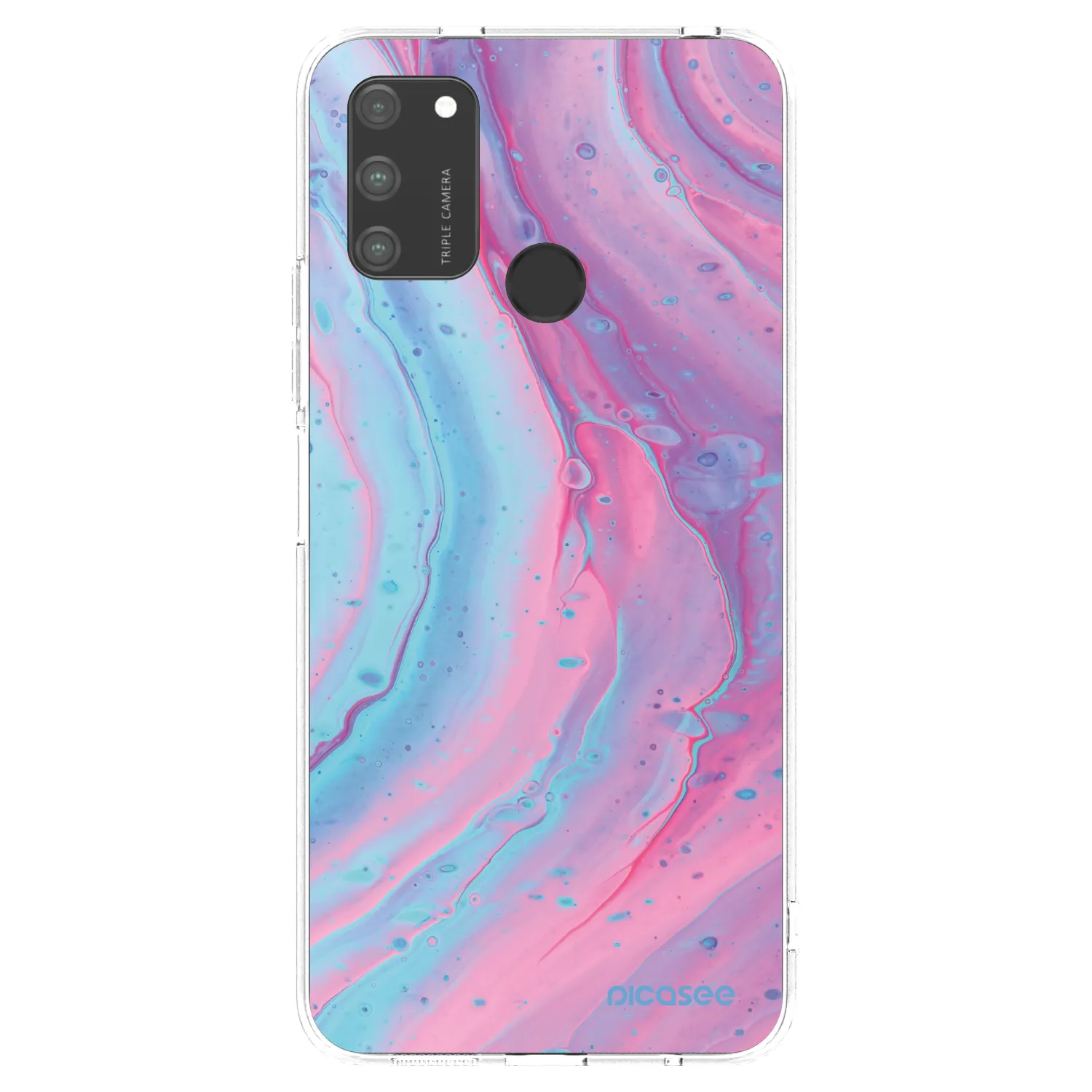 Picasee silikonový průhledný obal pro Honor 9A - Pink liquid