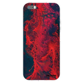 Picasee silikonový průhledný obal pro Apple iPhone 5/5S/SE - Organic red