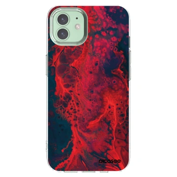 Picasee silikonový průhledný obal pro Apple iPhone 12 - Organic red