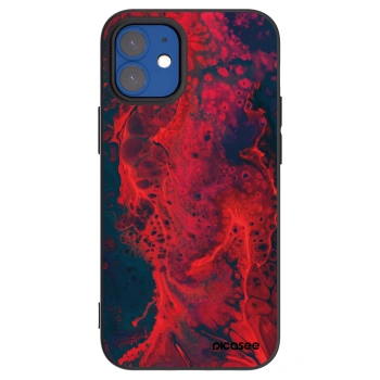 Picasee silikonový černý obal pro Apple iPhone 12 mini - Organic red