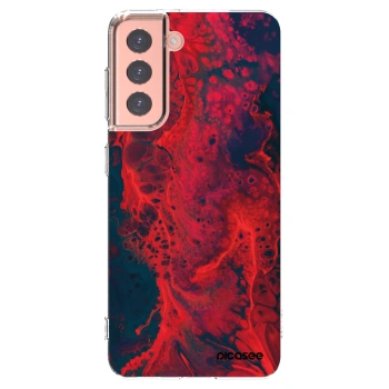 Picasee silikonový průhledný obal pro Samsung Galaxy S21 5G G991B - Organic red