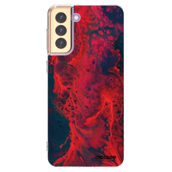 Picasee silikonový průhledný obal pro Samsung Galaxy S21+ 5G G996F - Organic red
