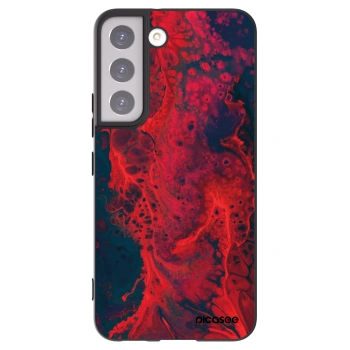 Picasee silikonový černý obal pro Samsung Galaxy S22 5G - Organic red
