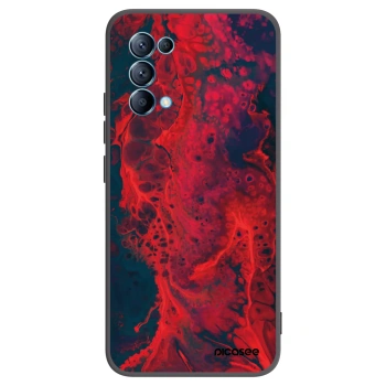 Picasee silikonový černý obal pro OPPO Reno 5 5G - Organic red