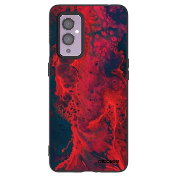 Picasee silikonový černý obal pro OnePlus 9 - Organic red