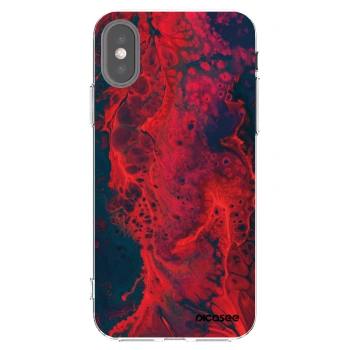 Picasee silikonový průhledný obal pro Apple iPhone X/XS - Organic red