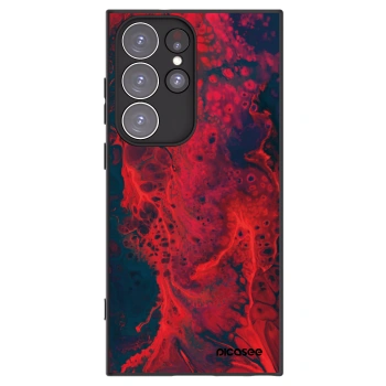 Picasee silikonový černý obal pro Samsung Galaxy S23 Ultra 5G - Organic red
