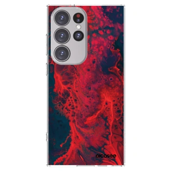 Picasee silikonový průhledný obal pro Samsung Galaxy S23 Ultra 5G - Organic red