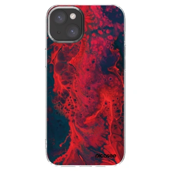 Picasee silikonový průhledný obal pro Apple iPhone 15 Plus - Organic red