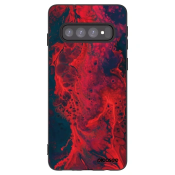 Picasee silikonový černý obal pro Samsung Galaxy S10 G973 - Organic red