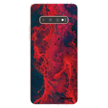 Picasee silikonový průhledný obal pro Samsung Galaxy S10 Plus G975 - Organic red
