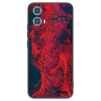 Picasee silikonový černý obal pro Motorola Moto G34 5G - Organic red