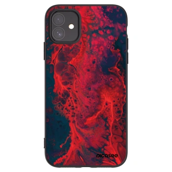 Picasee silikonový černý obal pro Apple iPhone 11 - Organic red