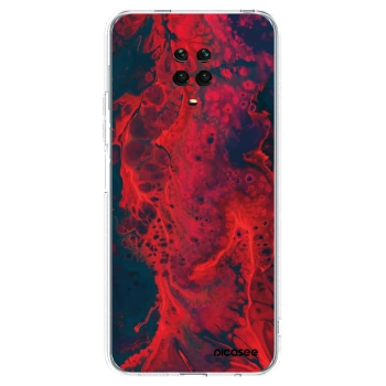 Picasee silikonový průhledný obal pro Xiaomi Redmi Note 9 Pro - Organic red