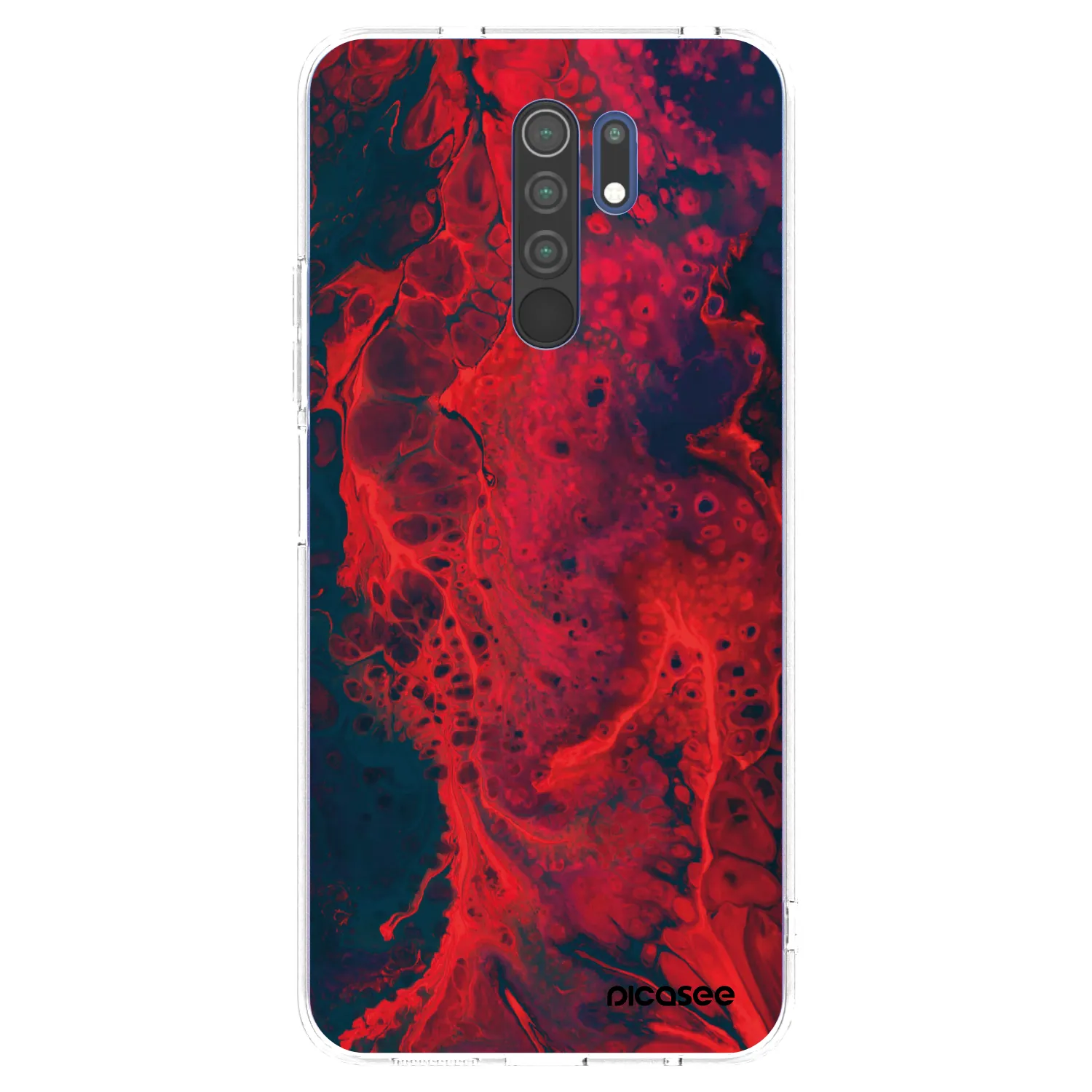 Picasee silikonový průhledný obal pro Xiaomi Redmi 9 - Organic red