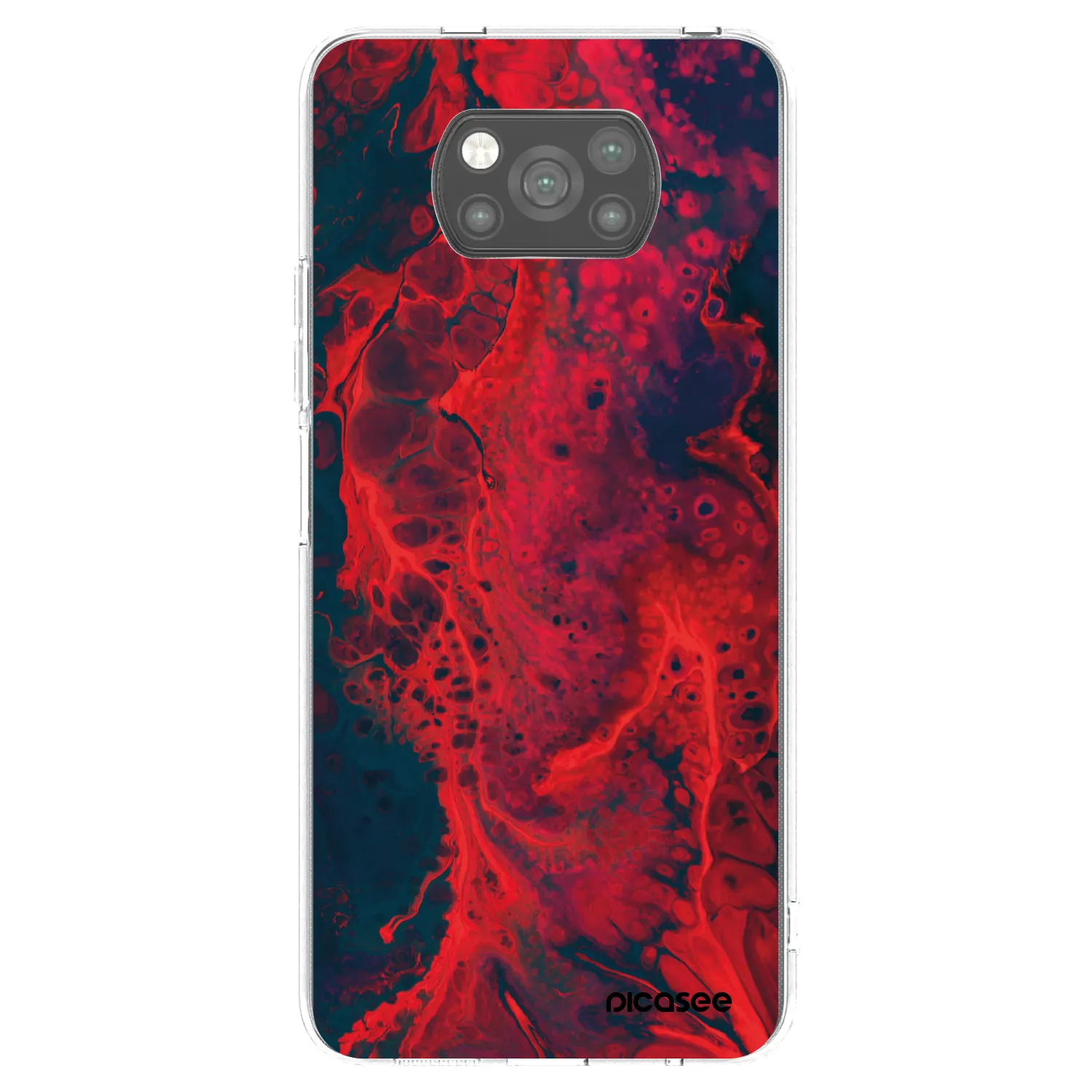 Picasee silikonový černý obal pro Xiaomi Poco X3 - Organic red