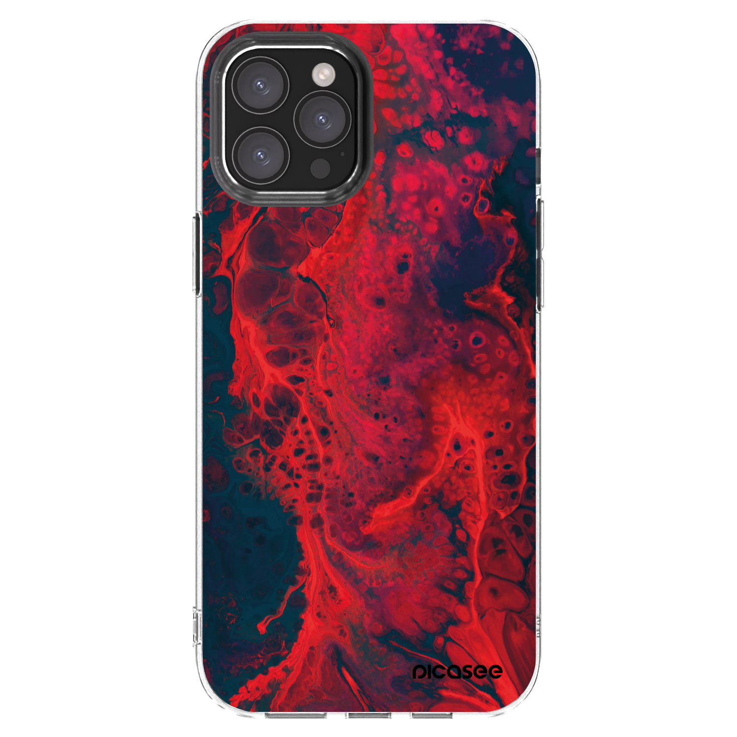 Picasee silikonový průhledný obal pro Apple iPhone 12 Pro Max - Organic red