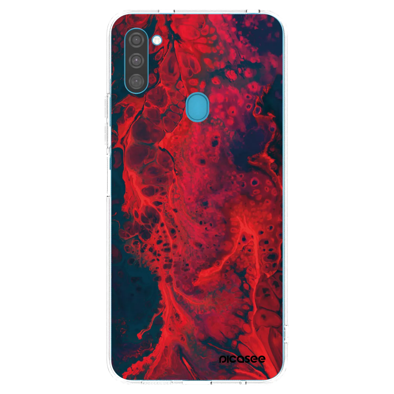 Picasee silikonový průhledný obal pro Samsung Galaxy M11 - Organic red