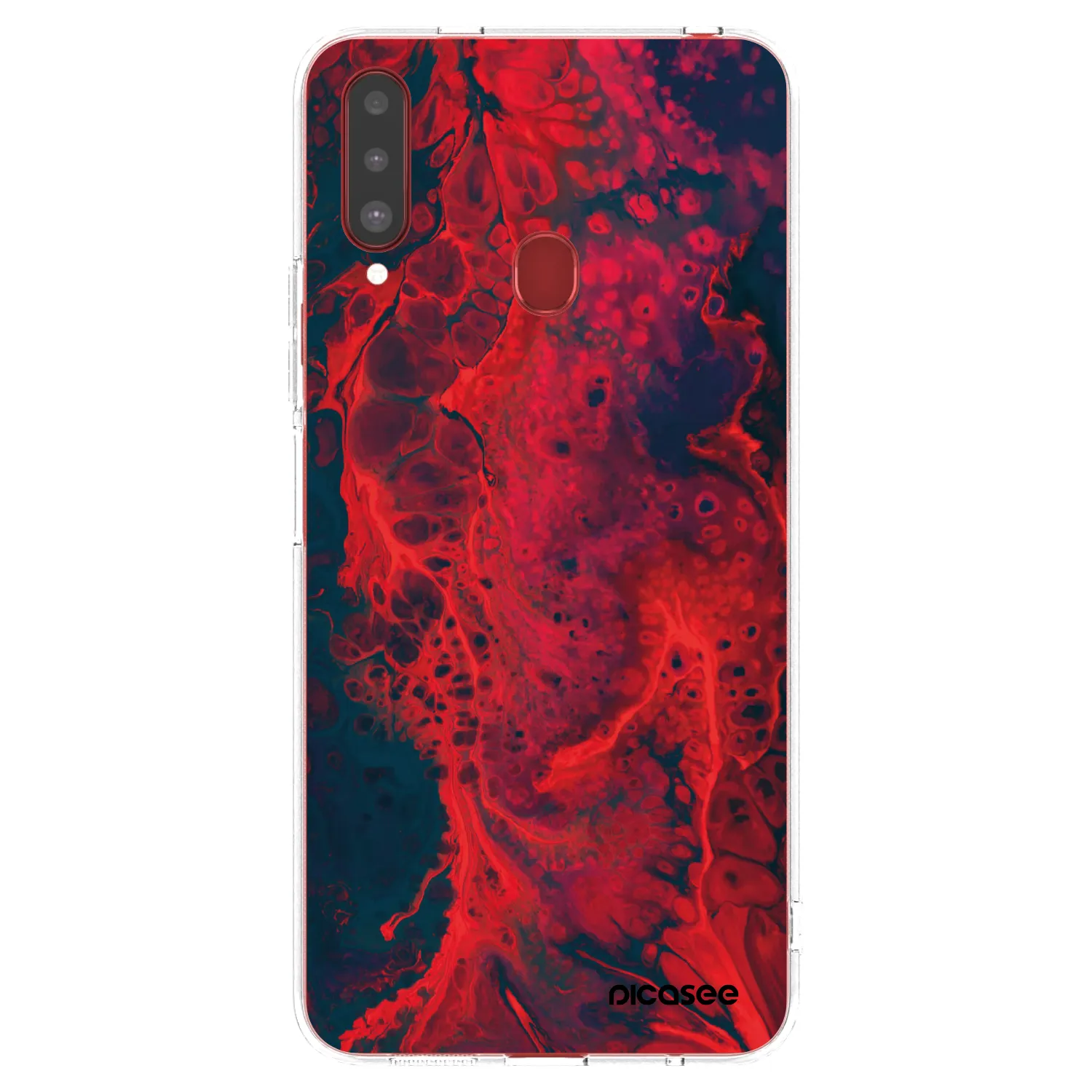 Picasee silikonový průhledný obal pro Samsung Galaxy A20s - Organic red