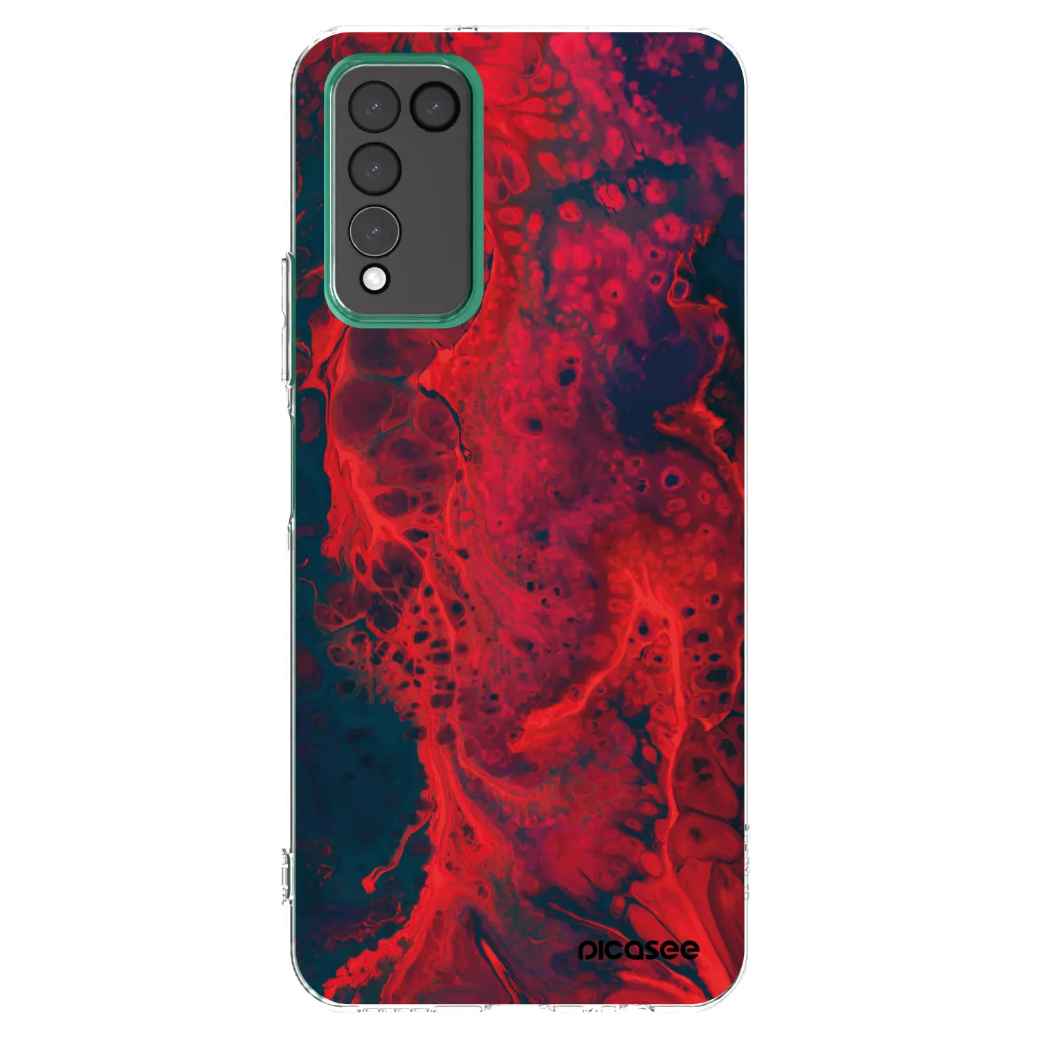 Picasee silikonový průhledný obal pro Honor 10X Lite - Organic red