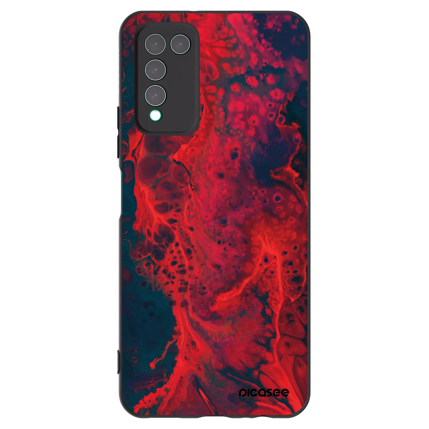 Picasee silikonový černý obal pro Honor 10X Lite - Organic red