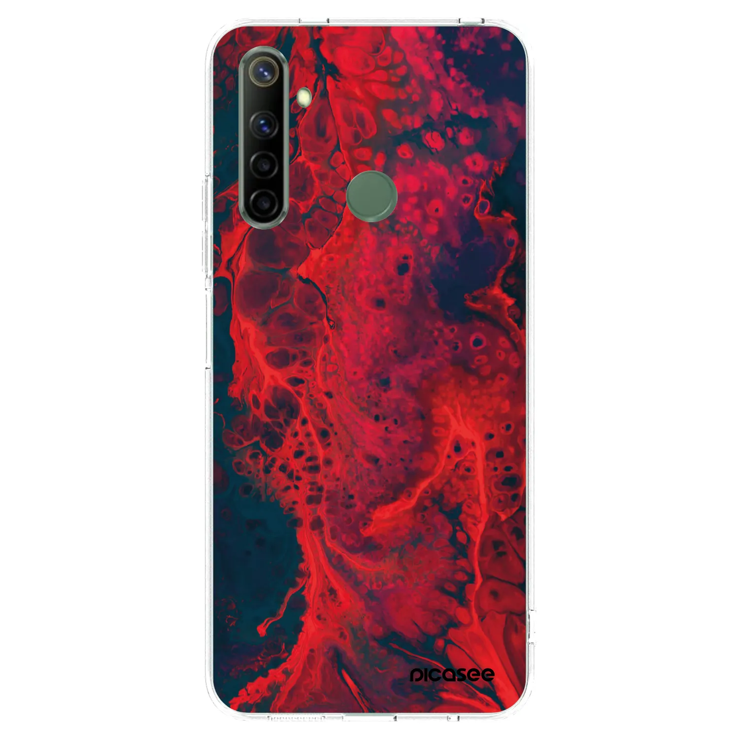 Picasee silikonový průhledný obal pro Realme 6i - Organic red