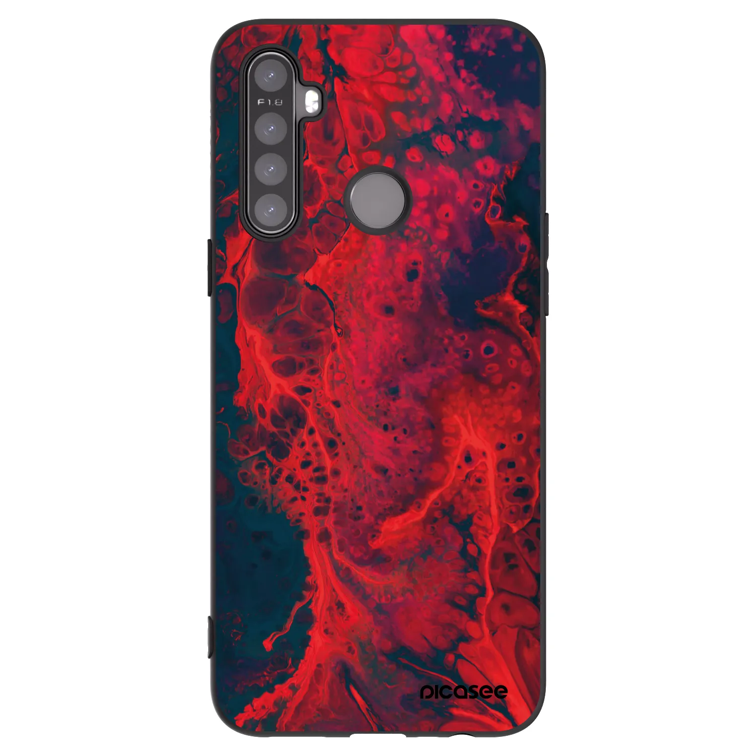 Picasee silikonový černý obal pro Realme 6i - Organic red