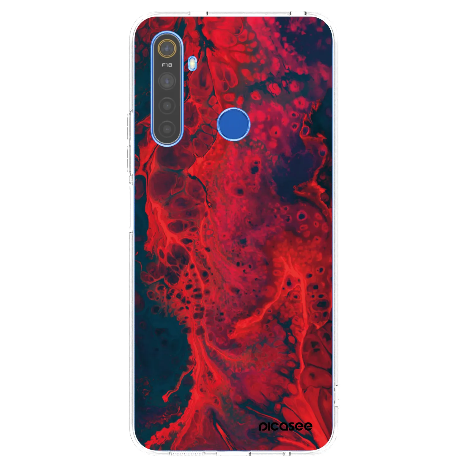 Picasee silikonový průhledný obal pro Realme 5 - Organic red