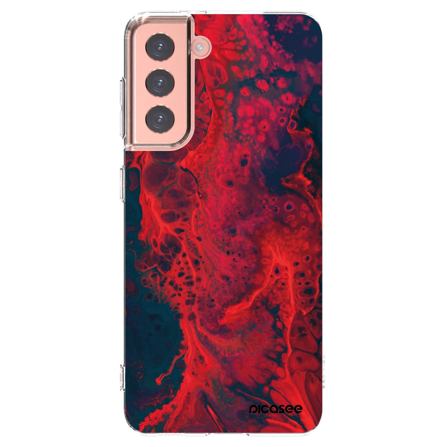 Picasee silikonový průhledný obal pro Samsung Galaxy S21 5G G991B - Organic red
