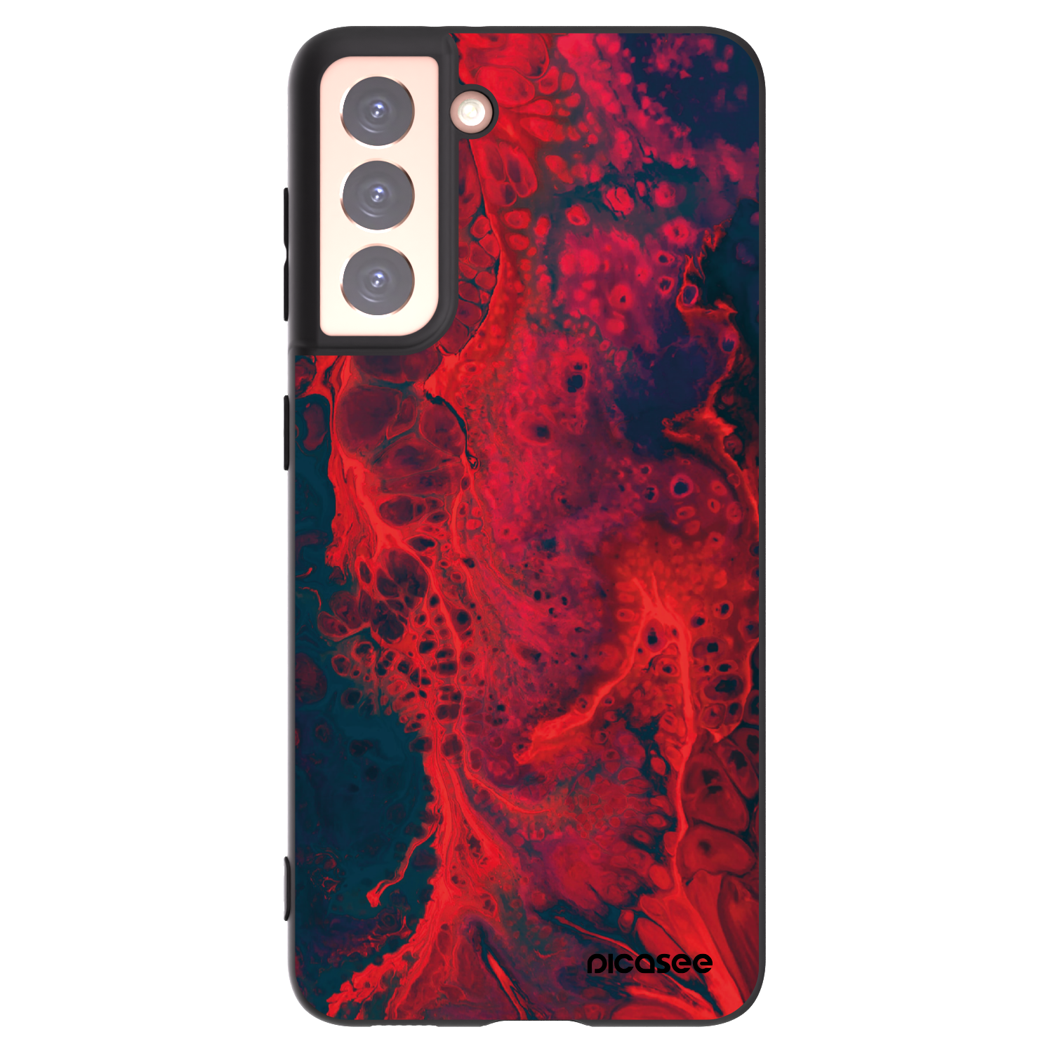 Picasee silikonový černý obal pro Samsung Galaxy S21 5G G991B - Organic red