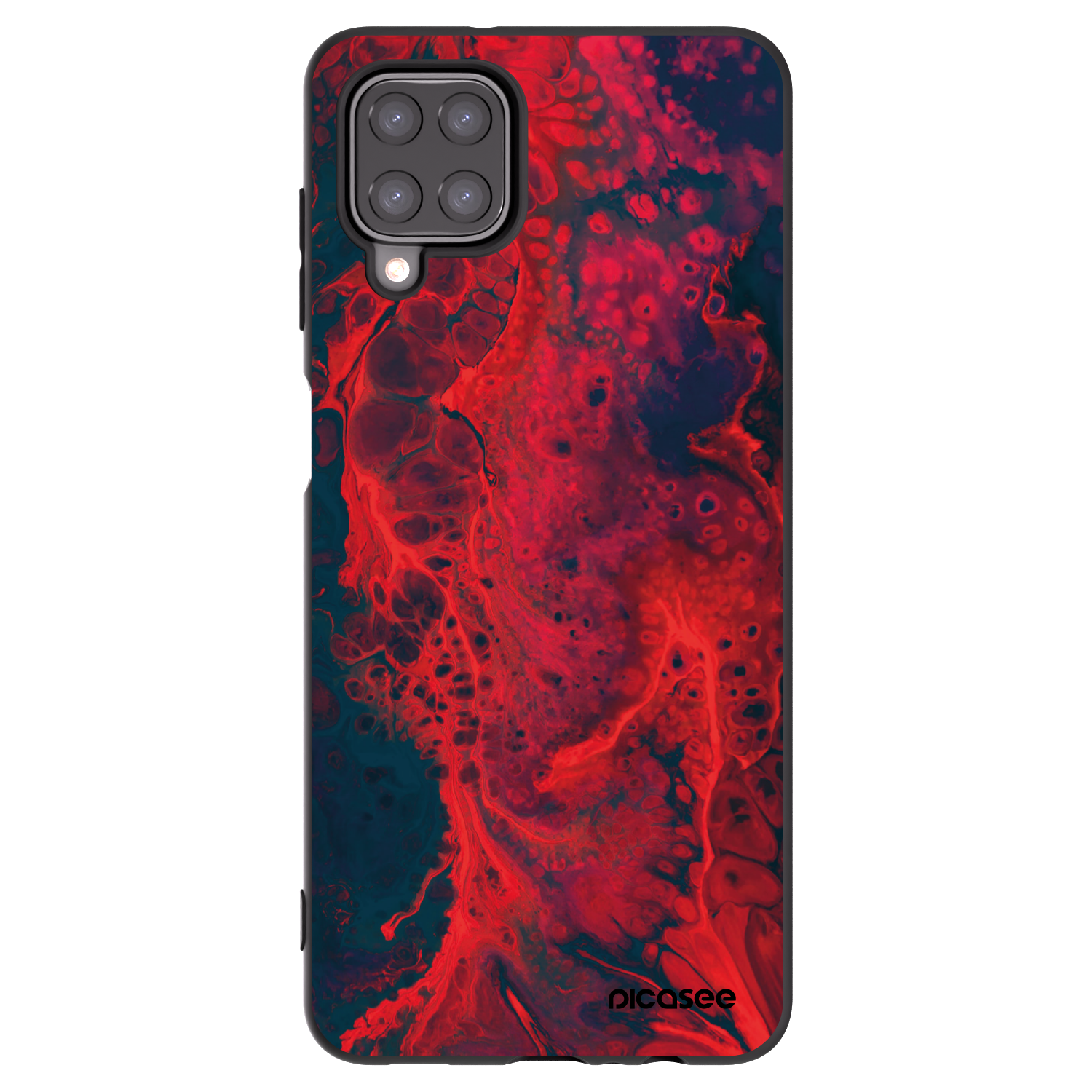 Picasee silikonový černý obal pro Samsung Galaxy A12 A125F - Organic red