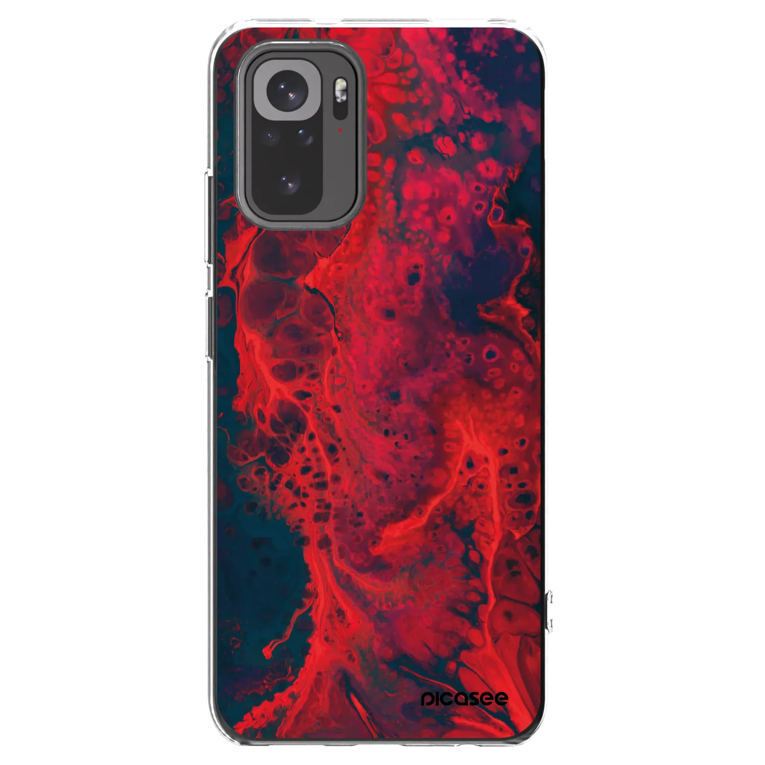 Picasee silikonový průhledný obal pro Xiaomi Redmi Note 10 - Organic red