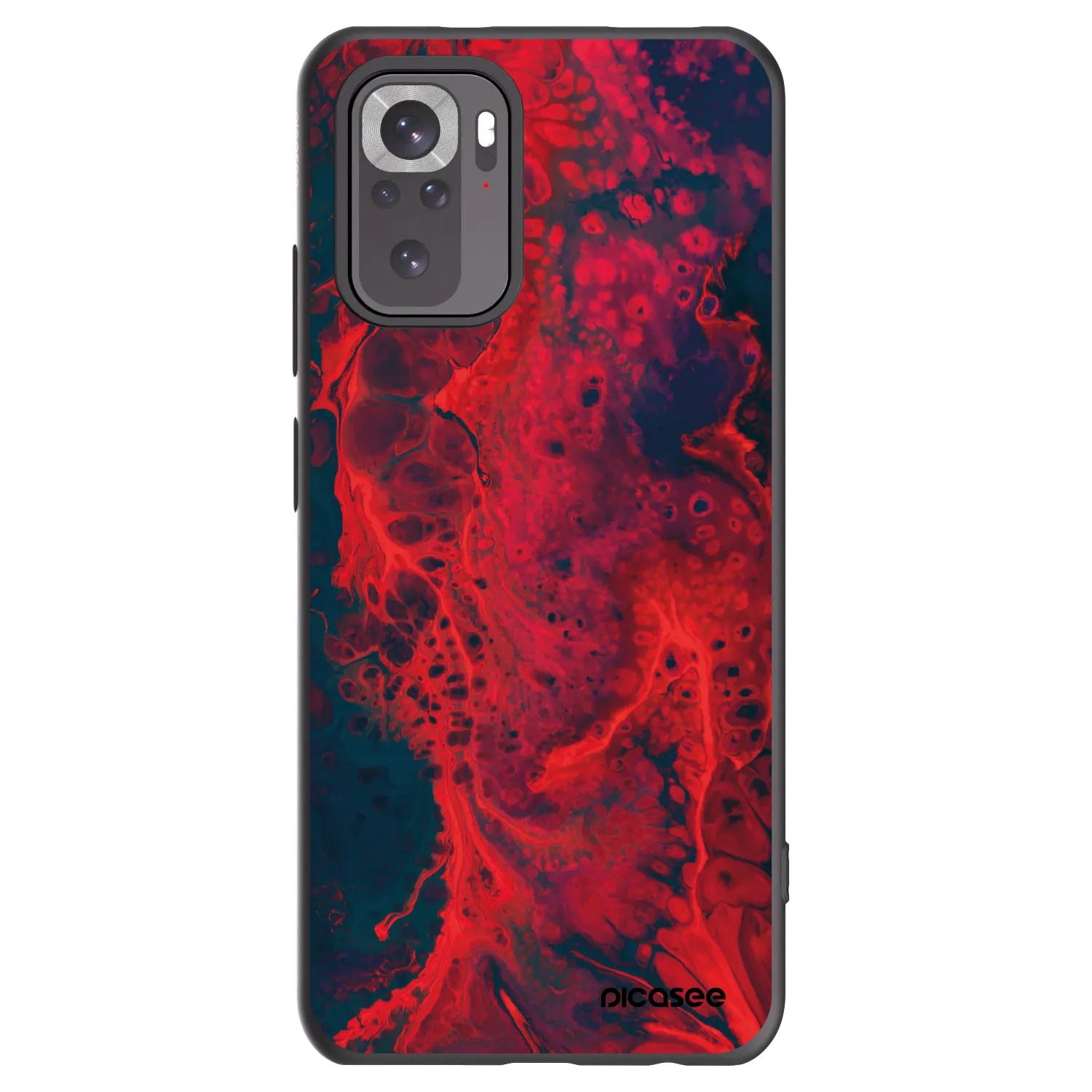 Picasee silikonový černý obal pro Xiaomi Redmi Note 10S - Organic red