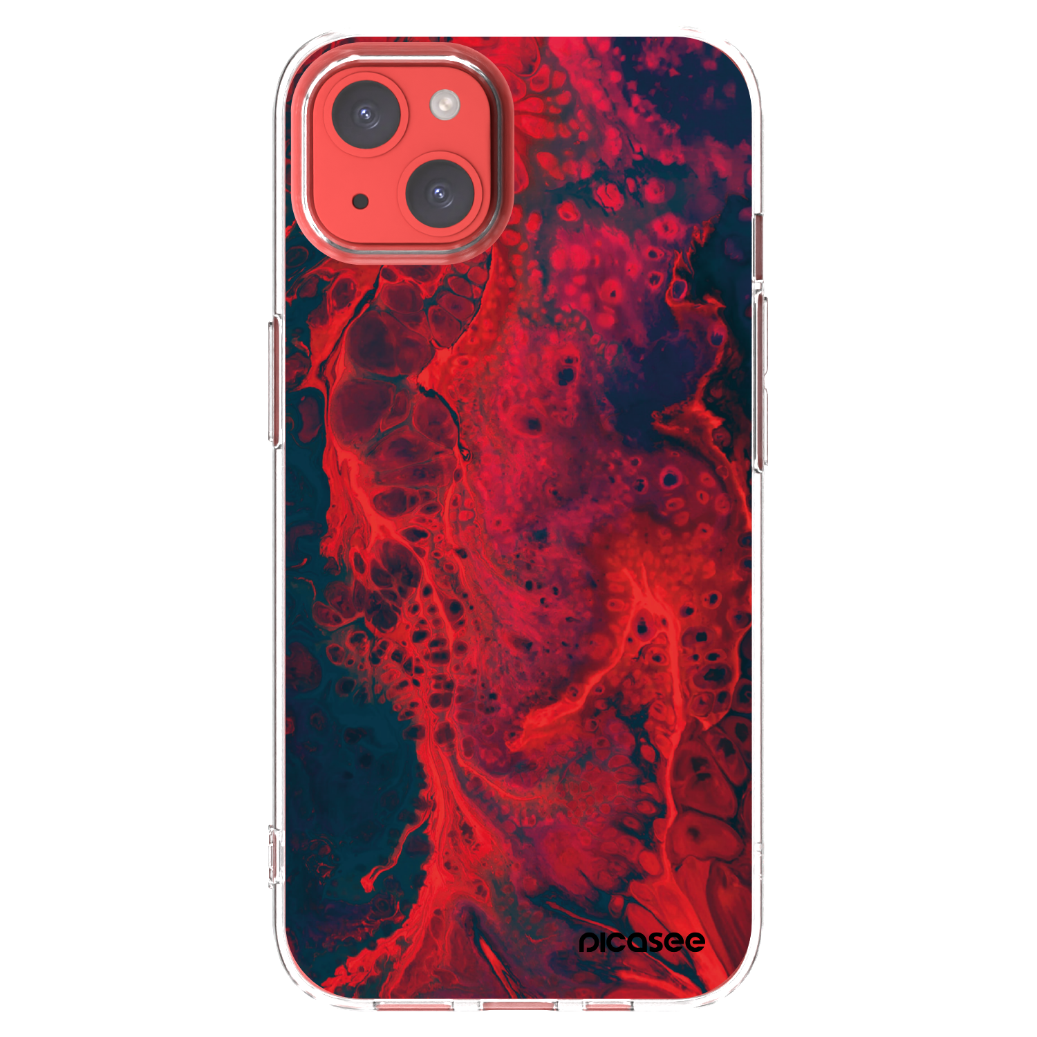 Picasee silikonový průhledný obal pro Apple iPhone 13 - Organic red