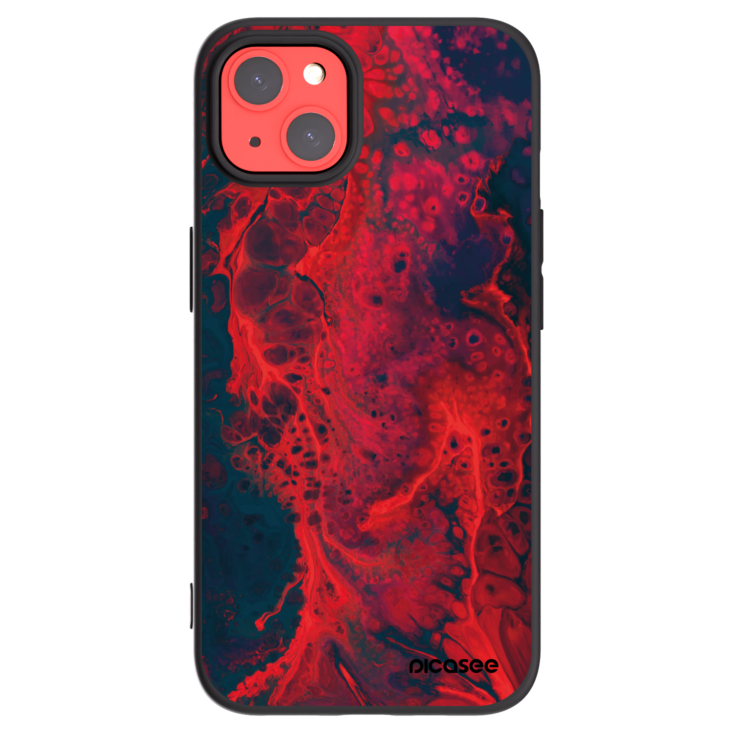 Picasee silikonový černý obal pro Apple iPhone 13 - Organic red