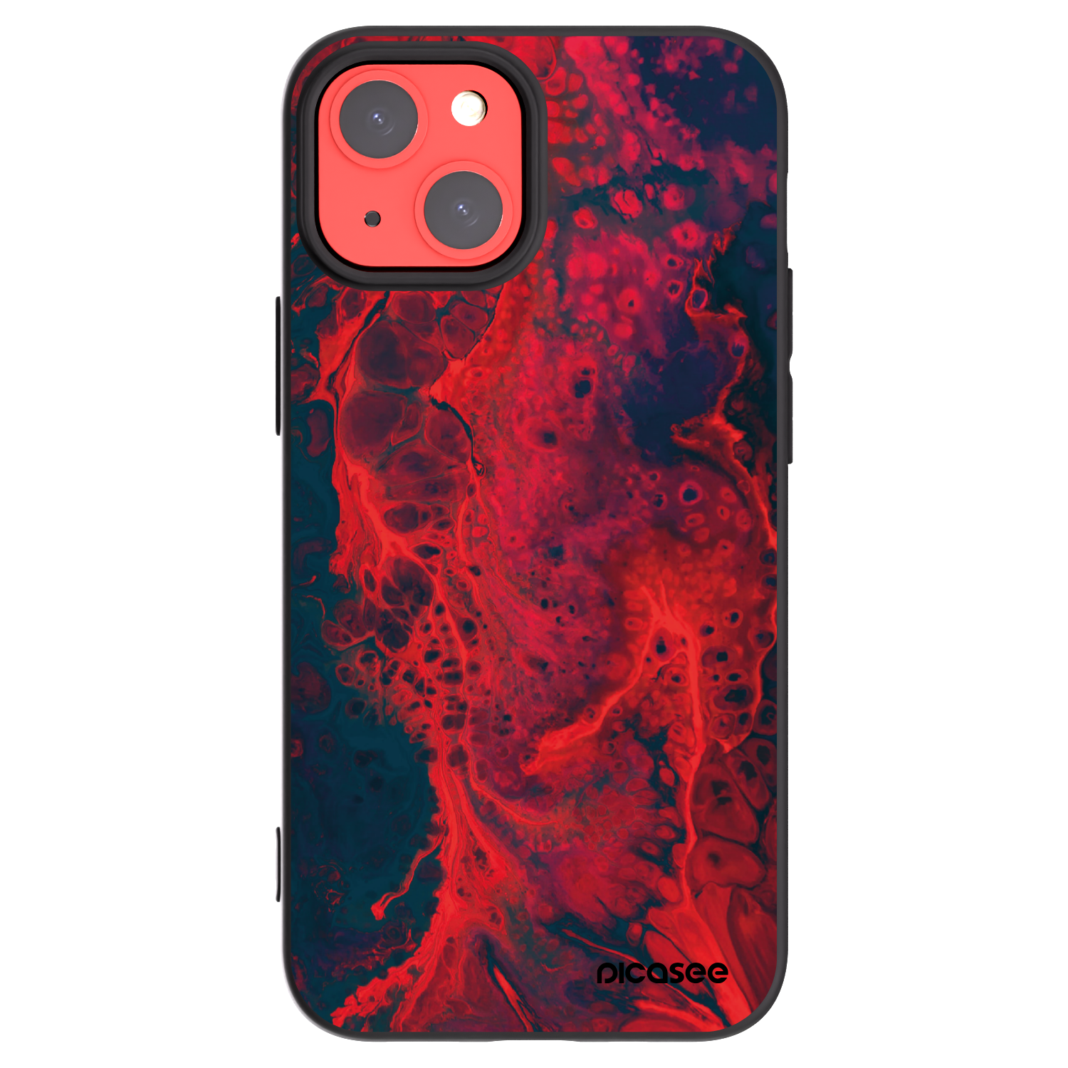 Picasee silikonový černý obal pro Apple iPhone 13 mini - Organic red