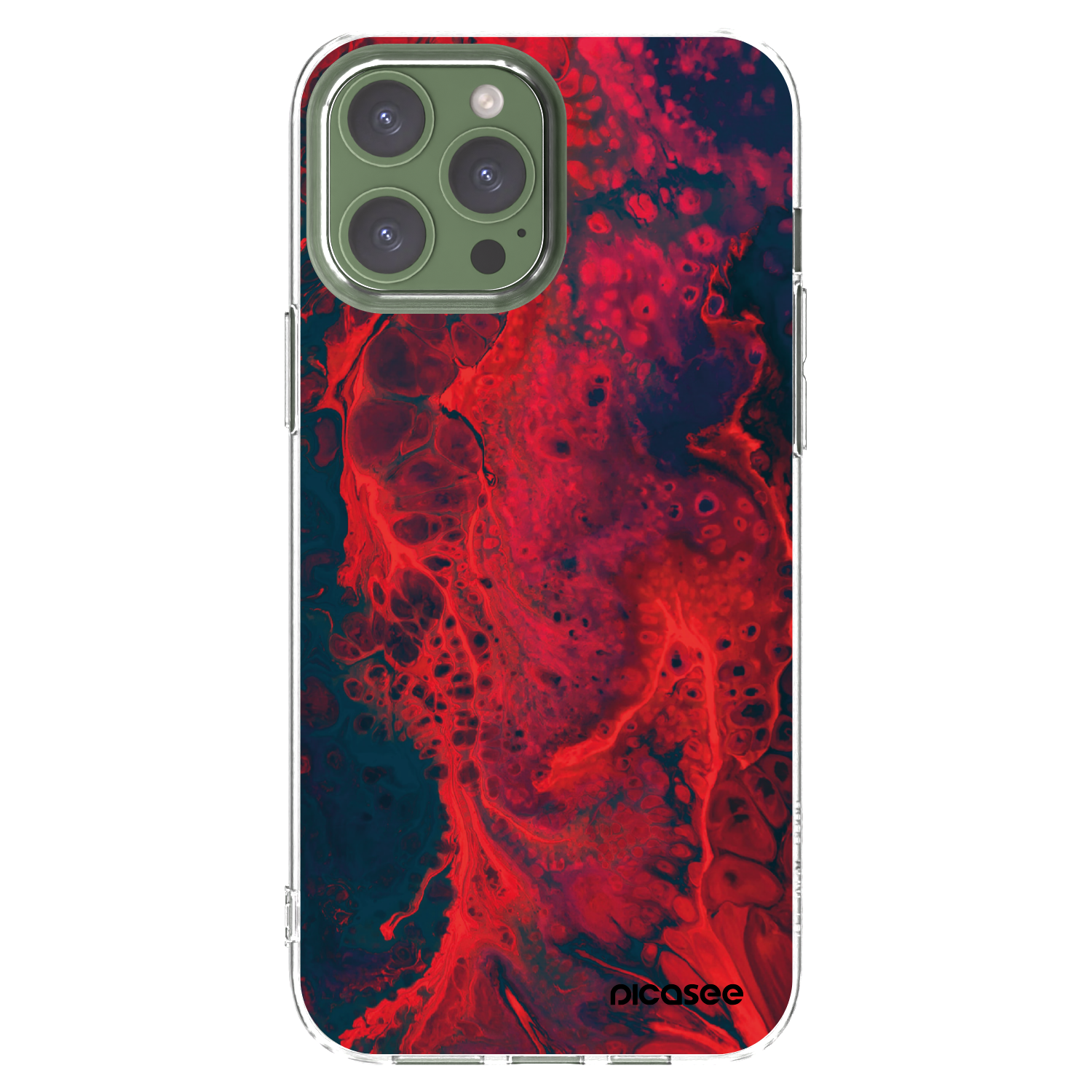 Picasee silikonový průhledný obal pro Apple iPhone 13 Pro Max - Organic red
