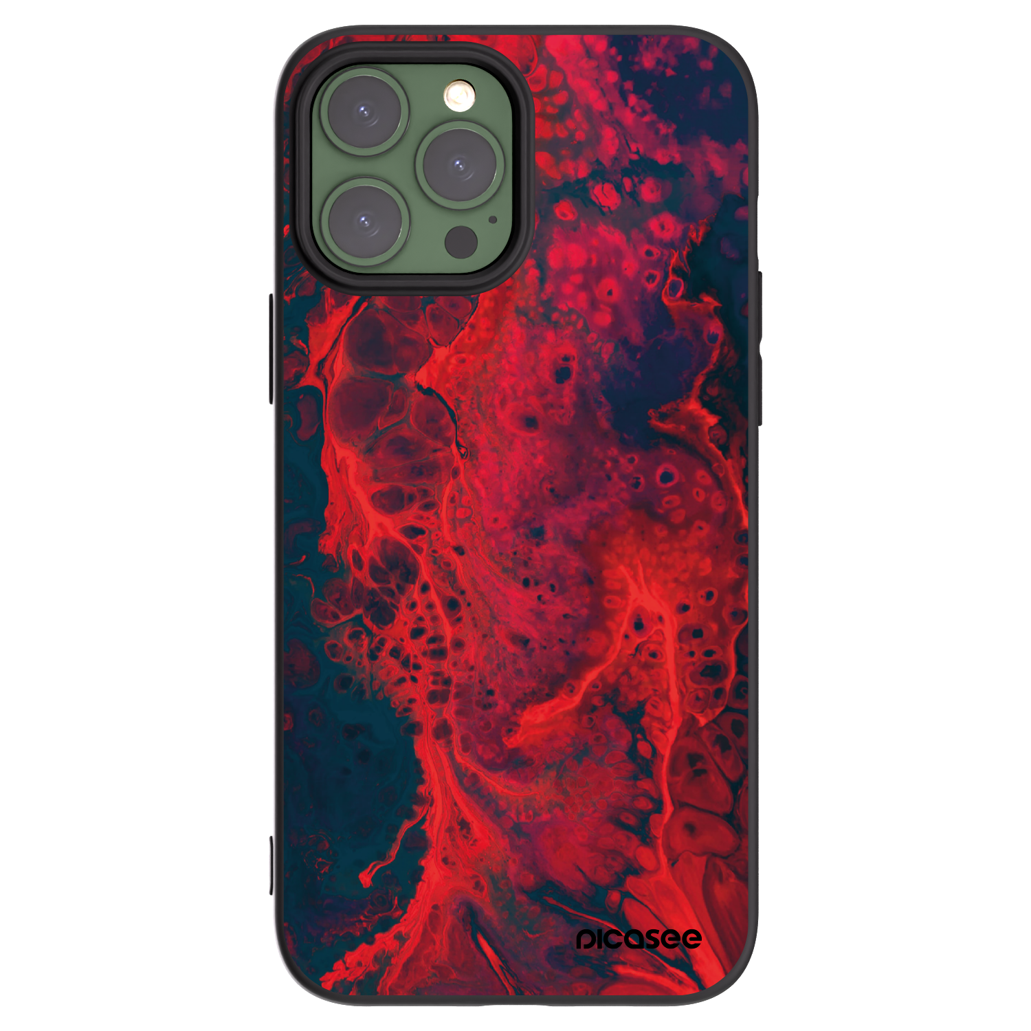 Picasee silikonový černý obal pro Apple iPhone 13 Pro Max - Organic red